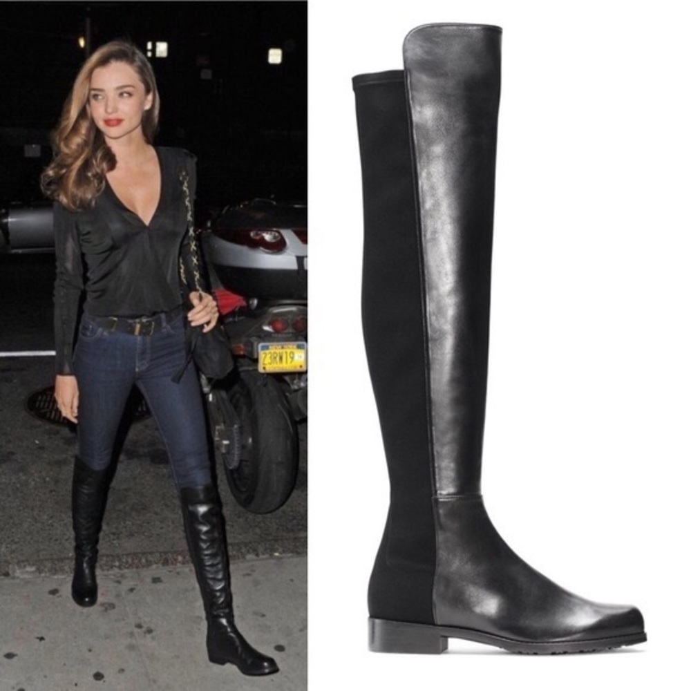 STUART WEITZMAN 5050 Over the Knee Boot NAPPA LEATHER BLACK